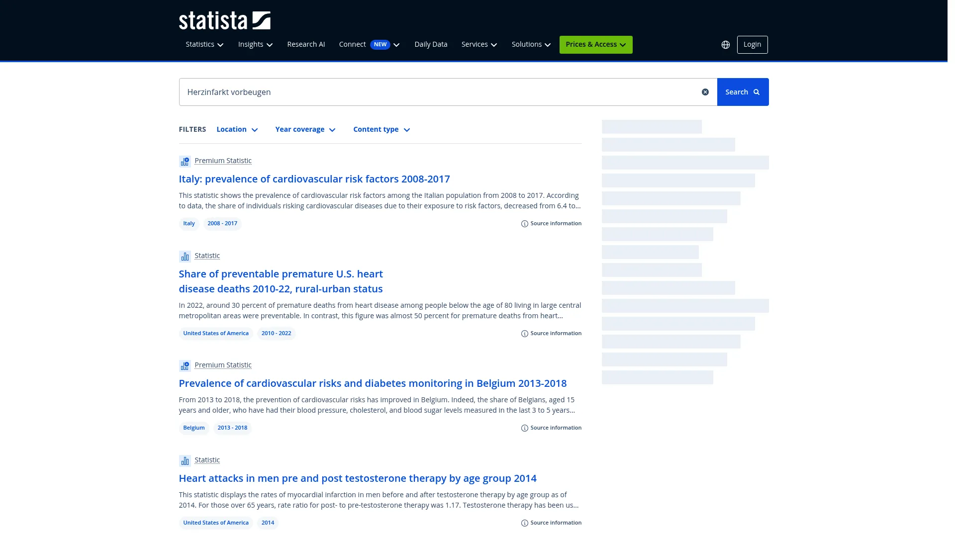 Screenshot of www.statista.com