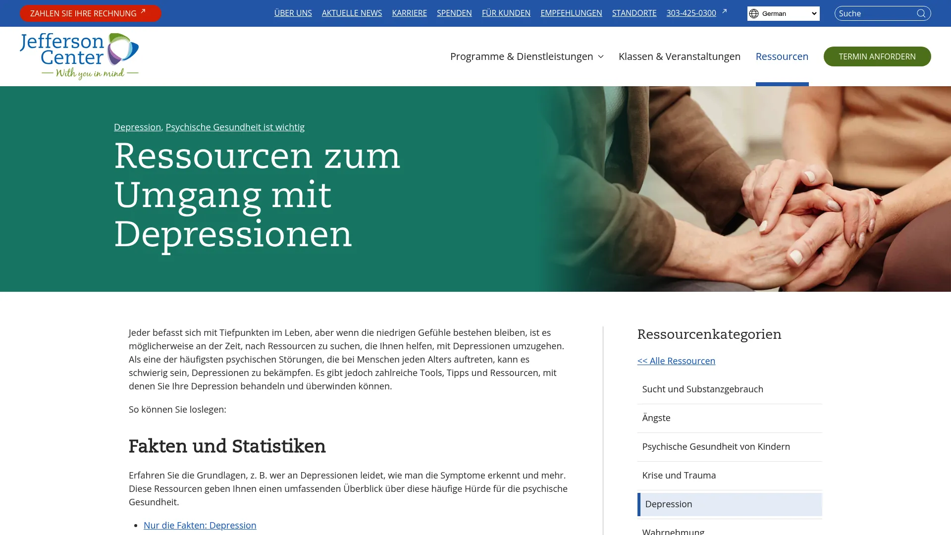 Screenshot of www.jcmh.org