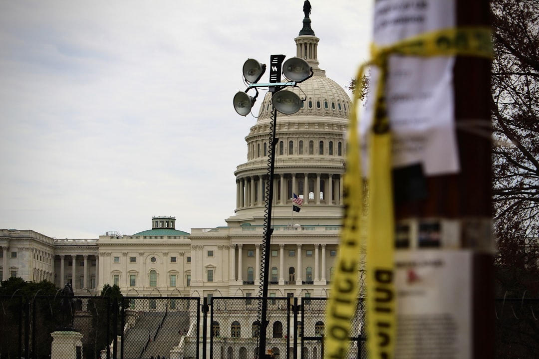 the capitol building with a measuring tape in front of it